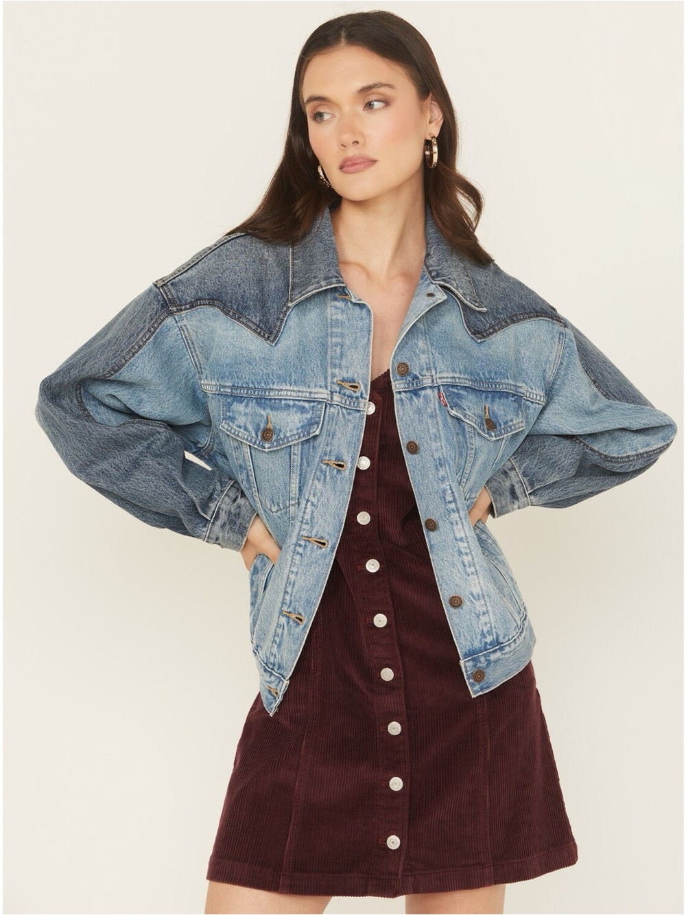 Levi’s ‘90s Western Pieced Trucker Jacket
Color: Free Range – Medium Wash - Picture 7 of 13